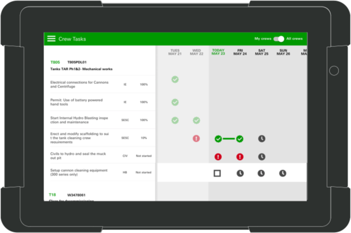 Scheduling screen concept