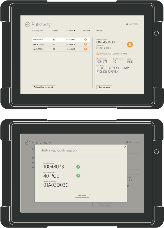 Prototype sample screen